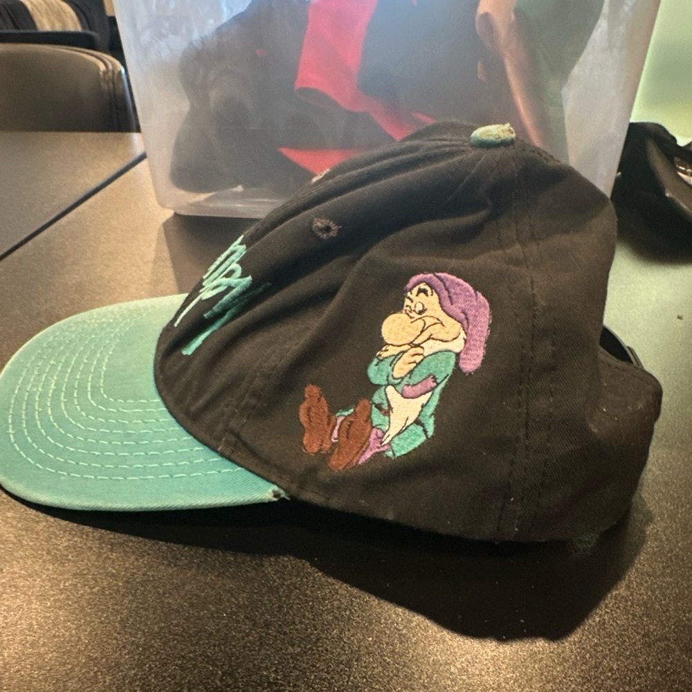 Black and Teal Cartoon Character Hat